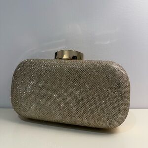 Le Chateau Champagne/Gold Glittery Clutch